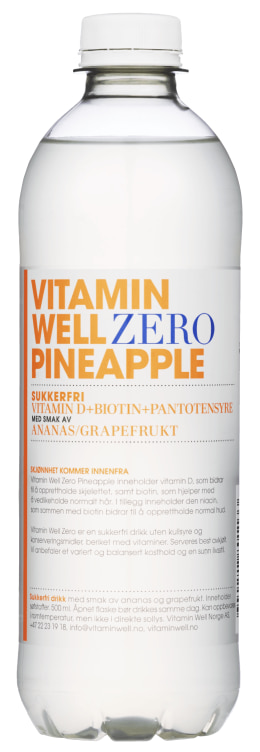 Product Image for Vitamin Well Zero Pineapple 0,5l flaske