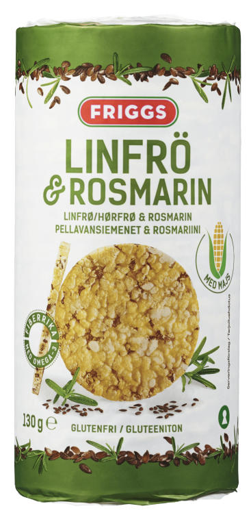 Maiskaker Linfrø&Rosmarin 130g Friggs