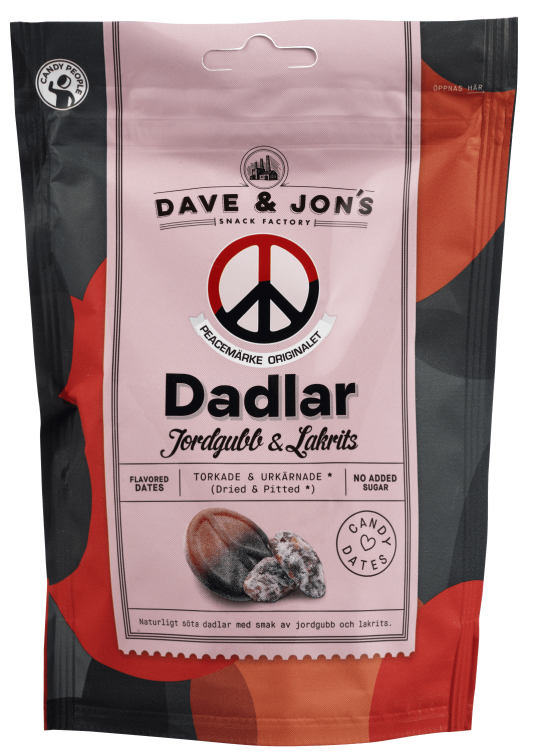 Dave&Jon's Dadler Peacemärke Lakris&Jordbær 125g