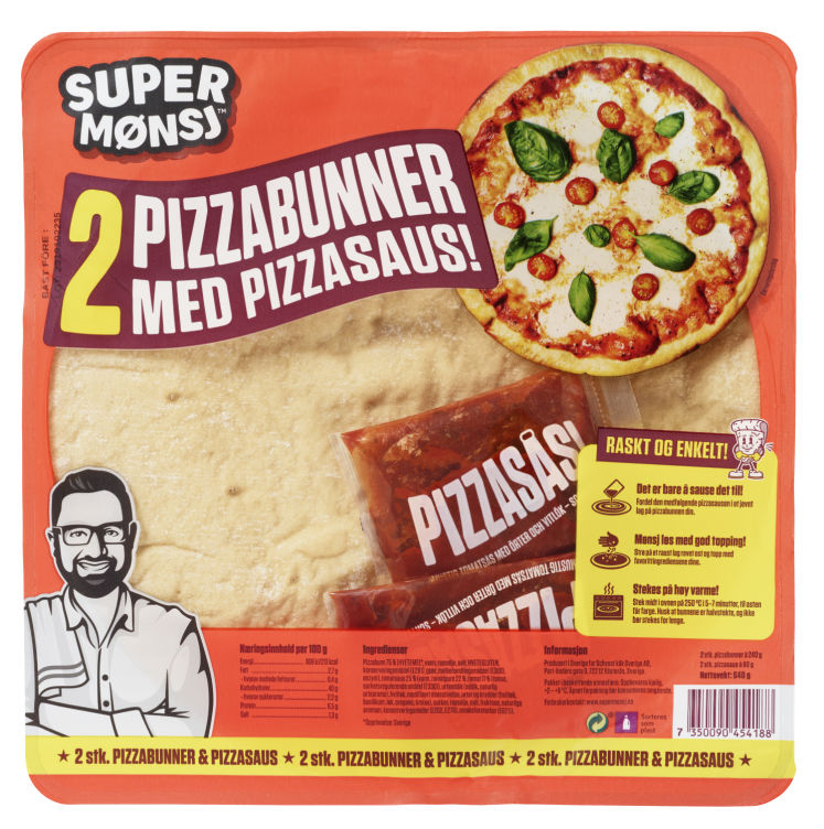 Pizzasett 2pk 640g Super Mønsj