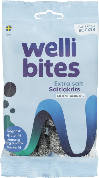 Salt Lakris Sukkerfri 70g Wellibites