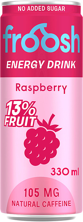 Froosh Energidrikk Bringebær 330ml boks