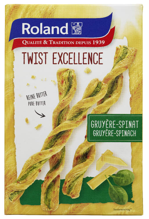 Brødpinner Twist Gruyere&Spinat 100g Roland