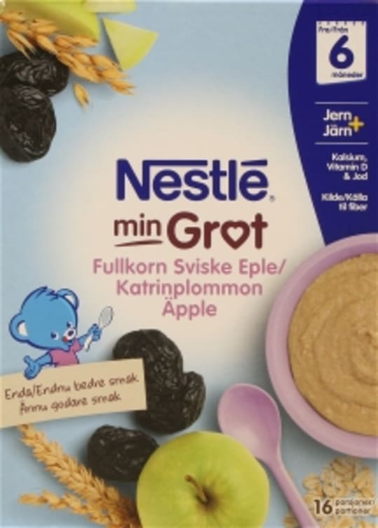 Min Grøt Fullkorn Sviske&Eple 6mnd 480g Nestle