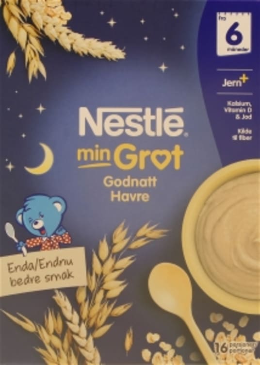 Min Grøt God Natt Havre Naturell 6mnd 480g Nestle