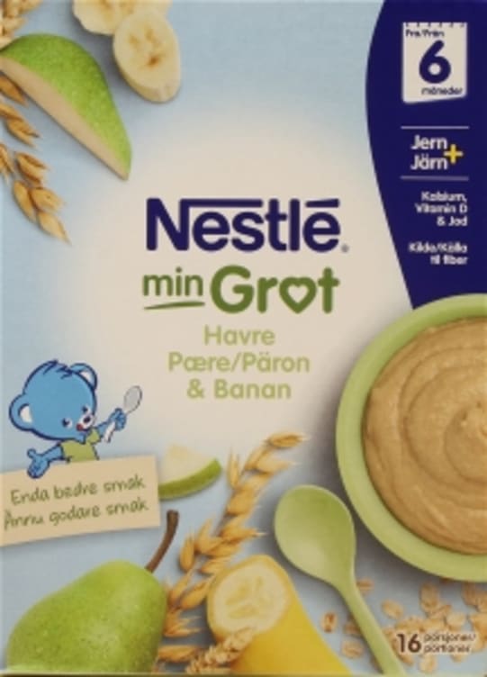 Min Grøt Havre Pære&Banan 6mnd 480g Nestle