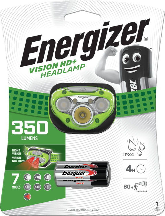 Hodelykt Vision Hd+ m/3aaa Energizer