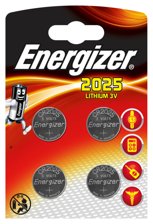 Bilde av Batterier Cr2025 Lithium 3v 4stk Energizer