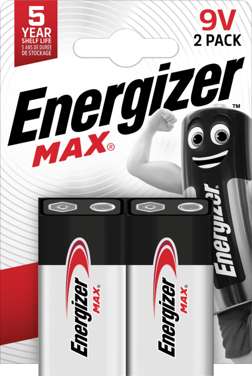 Bilde av Batterier 9v Max 2stk Energizer