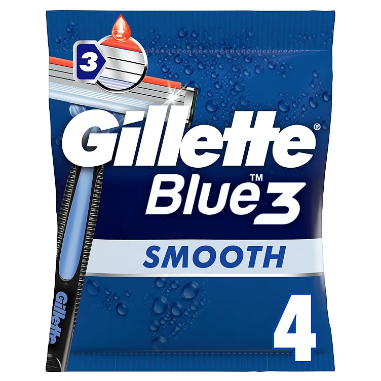Blue 3 Høvel Smooth Engangs 4stk Gillette