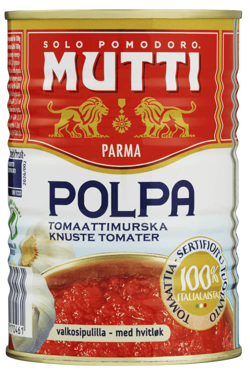 Tomater Knust m/Hvitløk 400g Mutti
