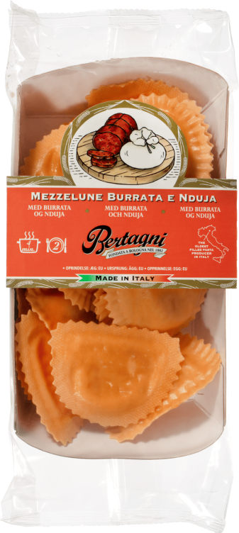 Mezzelune m/Burrata og Nduja 250g Bertagni