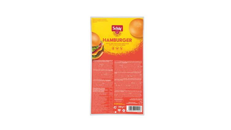 Hamburgerbrød glutenfri 4stk 300g Schar