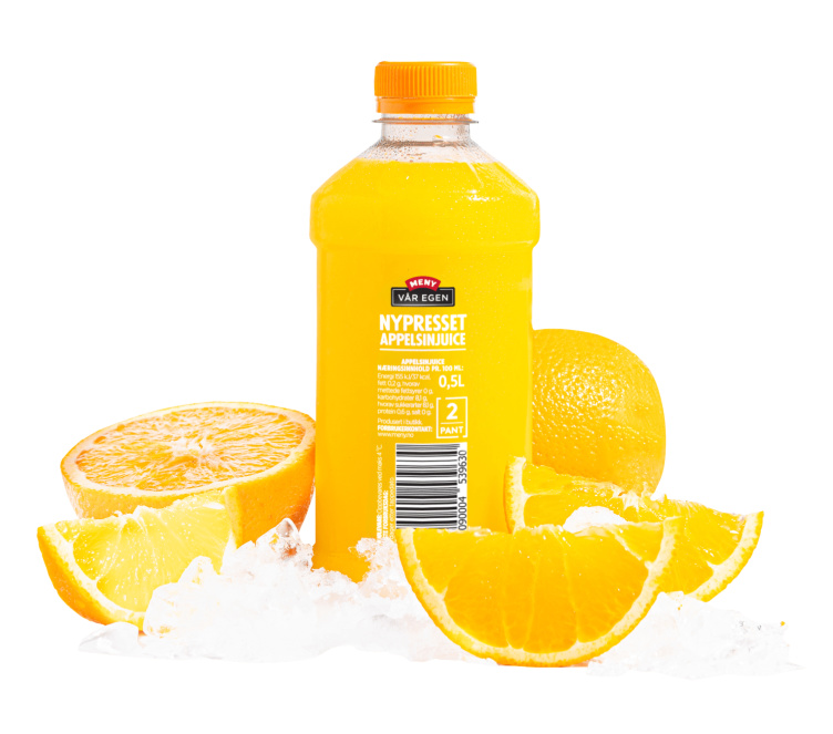 Product Image for Appelsinjuice Nypresset i Butikk 0,5l flaske +Pant