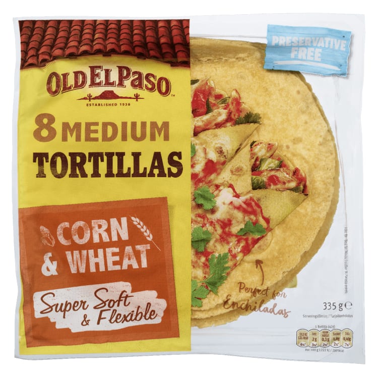 Tortillas Corn Super Soft 8stk 335g Old El Paso
