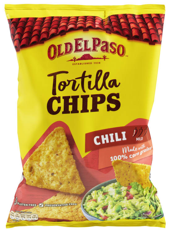 Bilde av Tortilla Chips Chili 185g Old El Paso