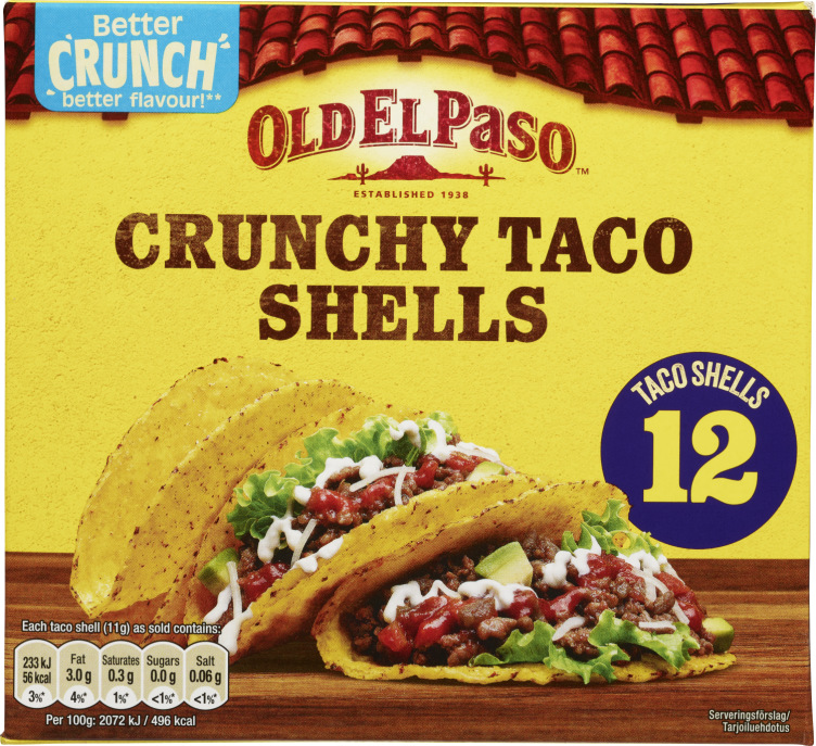 Taco Shells Crunchy 135g Old El Paso Kassalapp 