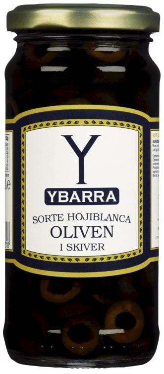 Oliven Sorte skivet 230g Ybarra