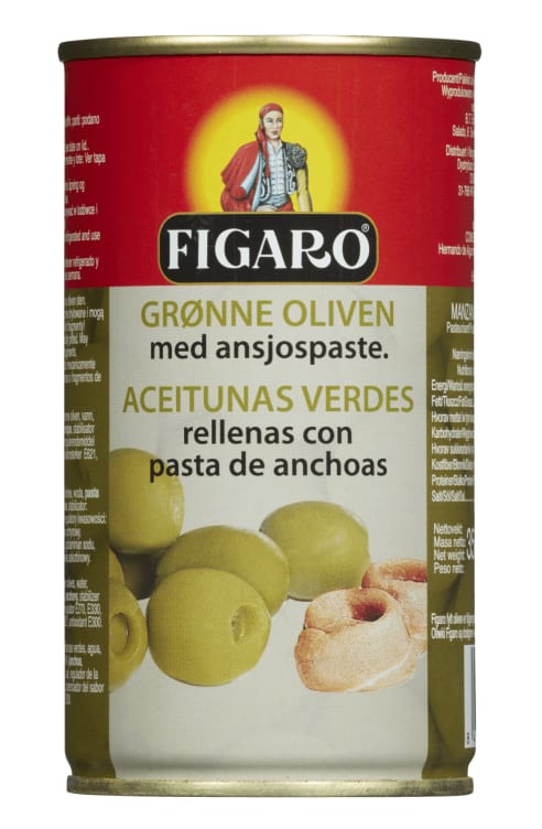 Oliven Grønn m/Ansjos 350g Figaro