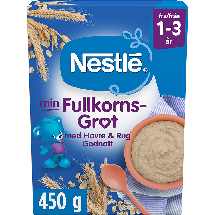 Product Image for Min Fullkornsgrøt Rugflak God Natt 1-3 År 450g