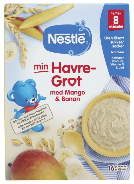 Bilde av Min Grøt Havre Mango&Banan 8m 450g Nestle