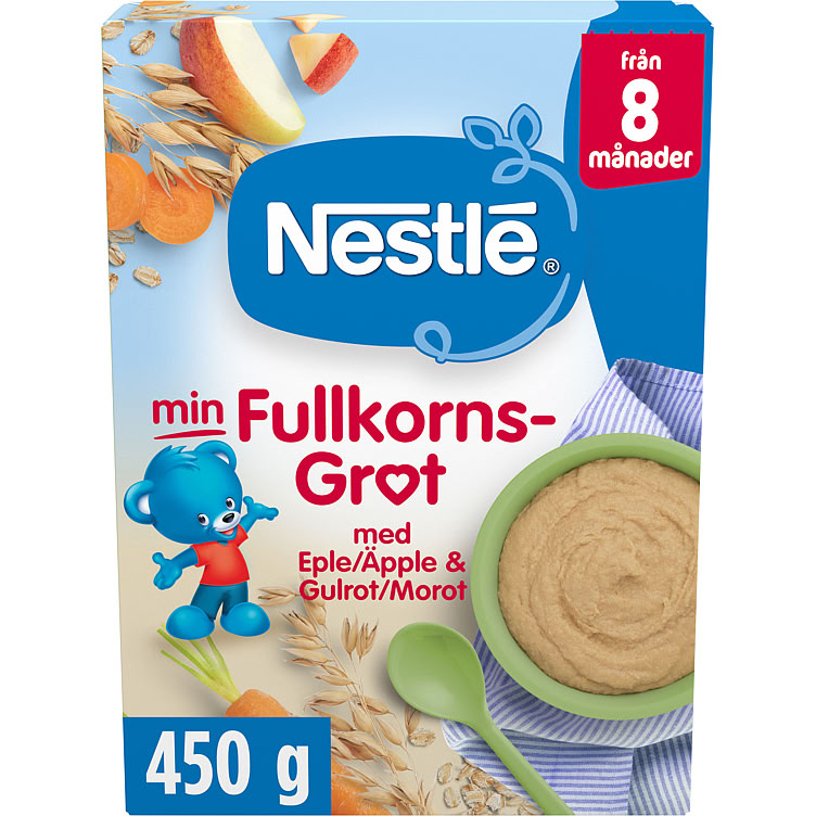 Product Image for Min Fullkornsgrøt Eple&Gulrot 8m 450g Nestle