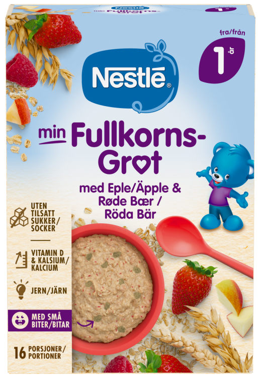 Min Fullkornsgrøt Eple Røde Bær 1år 410g