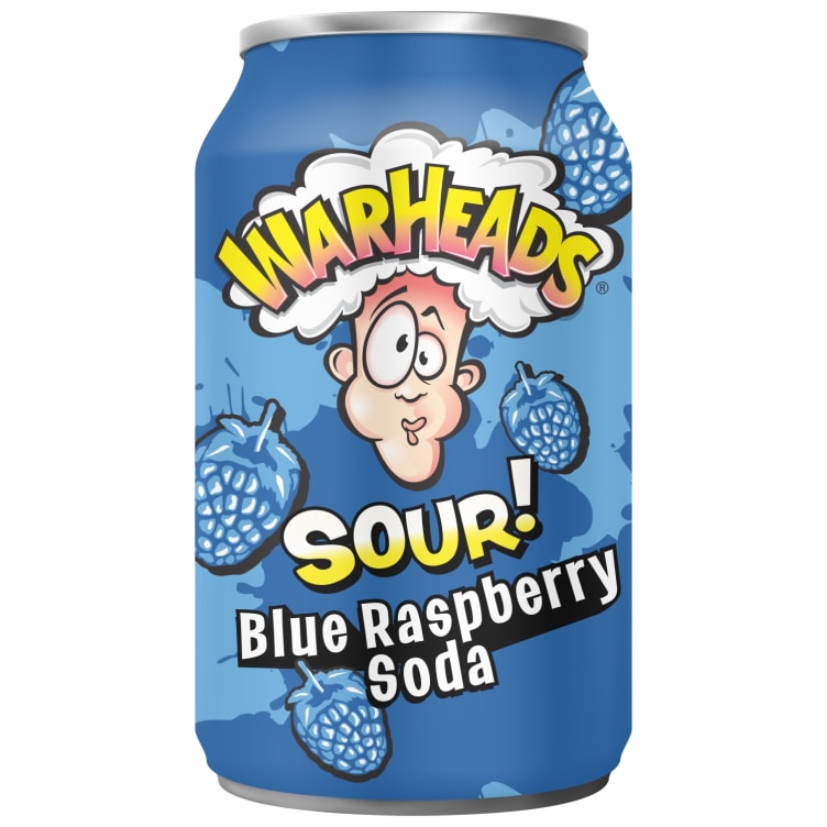 Bilde av Warheads Blue Raspberry Sour Soda 355ml boks