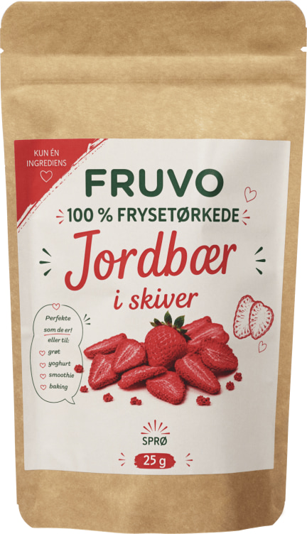 Frysetørket Jordbær 25g Fruvo