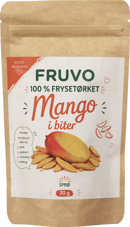 Frysetørket Mango 30g Fruvo