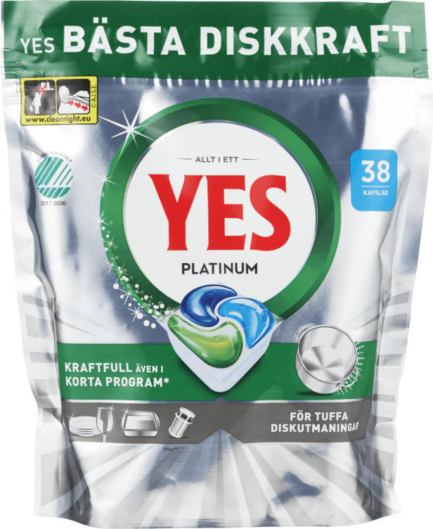 Yes Platinum Alt i Ett 38stk Maskinoppvask