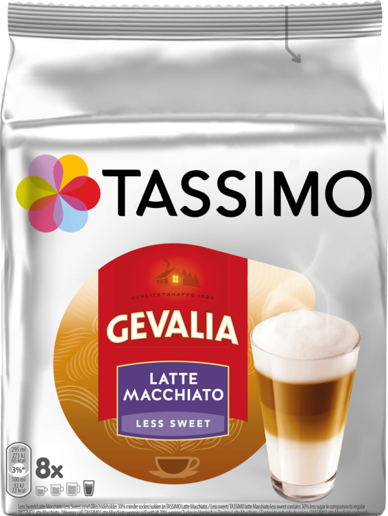 Tassimo Gevalia Latte Mac.Less Sweet 8kapsler