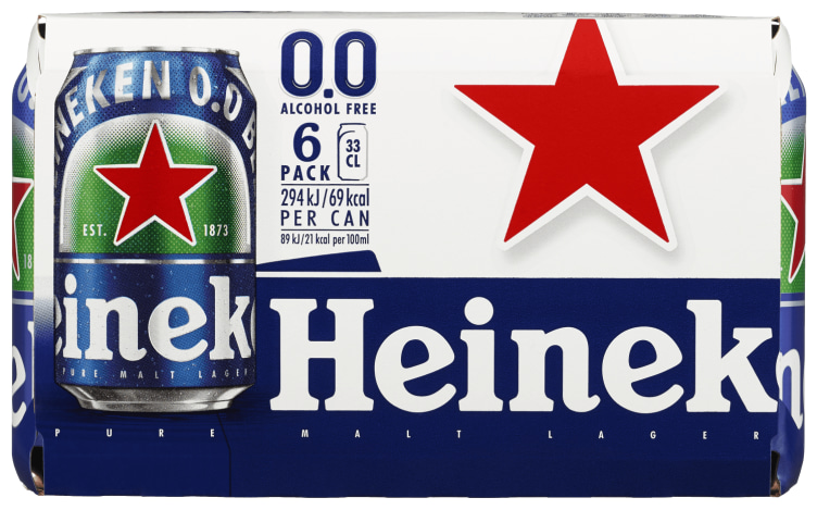 Heineken 0,0% 0,33lx6 boks