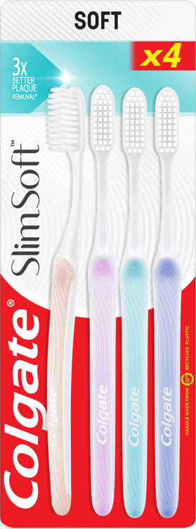 Colgate Tannbørste Slim Soft 4pk