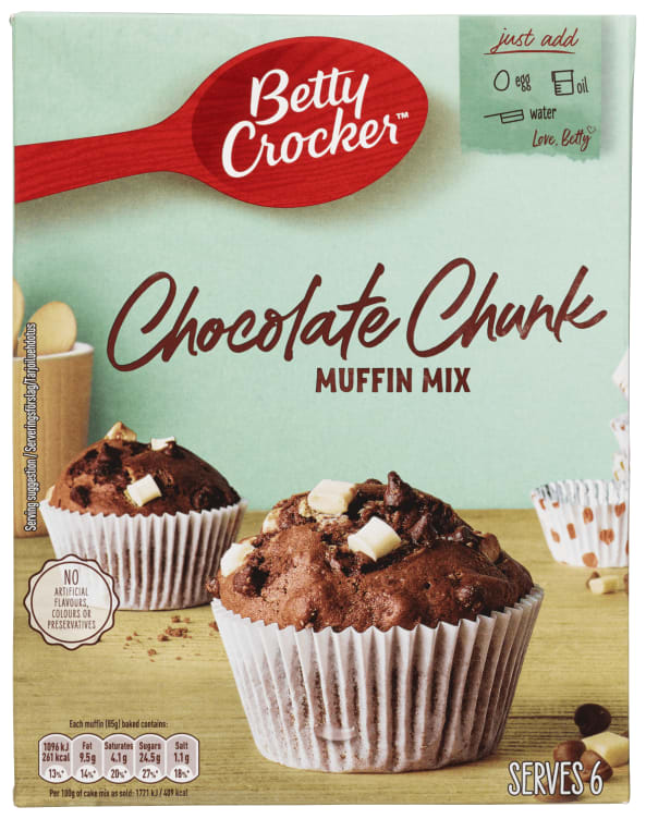 Muffins Mix Choco Chunk 335g Betty Crocker