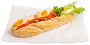 Fin baguette m/egg & tomat