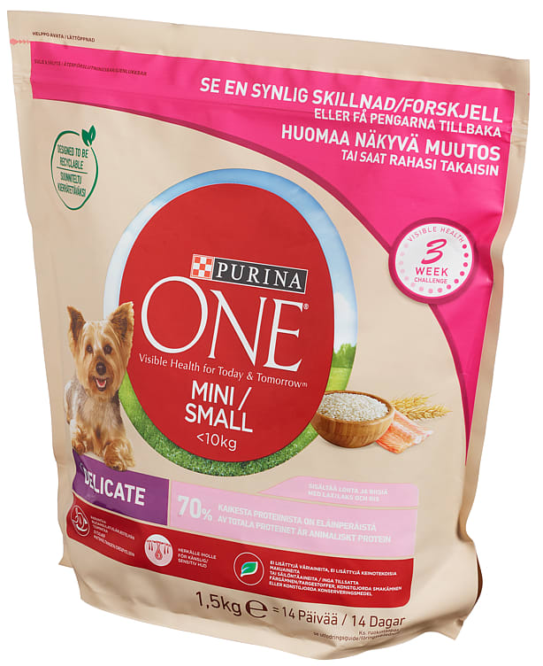 Purina One One Small Dog Delicate 1.5kg Nestle Norge